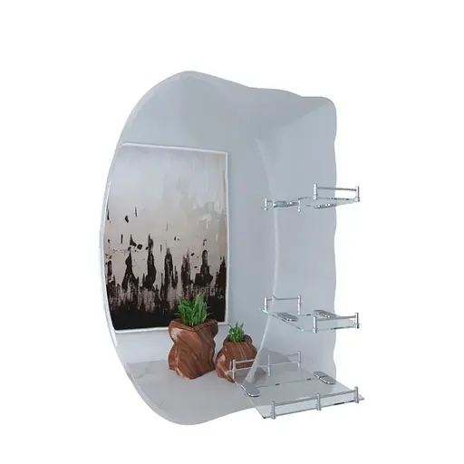 Дзеркало настінне Zerix Solo MOZ01-650x850x100 асиметричне з трьома полицями ZX5625 - фото 1