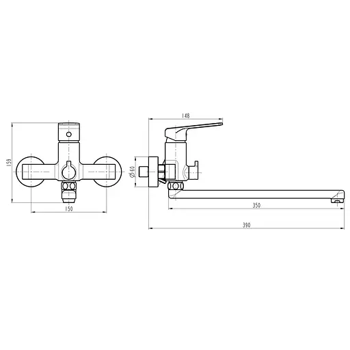 Смеситель для ванны TOPAZ ODISS TO 18208-H52 - фото 4