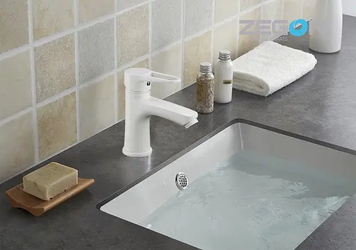 Змішувач для умивальника Zegor PUD1-A045YW одноважільний білий 30412 - фото 4