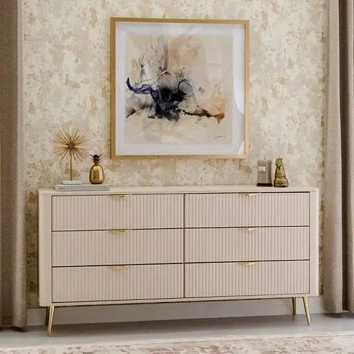 Комод Perfect Home Ланте/Lante с 6 ящиками и золотыми ножками 6S/163 Беж (PFH-091105) - фото 8