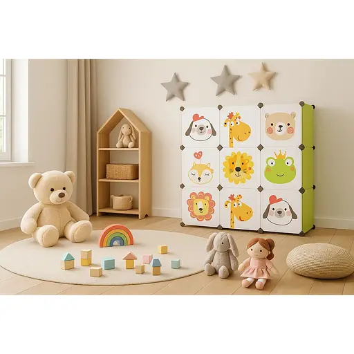 Модульный шкаф-органайзер Leobert Kids для детских игрушек зеленый - фото 4