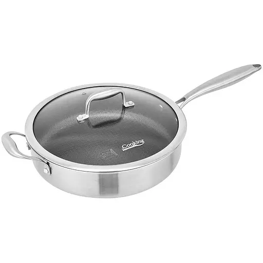 Сковорода з нержавіючої сталі з кришкою Heinner Titanium3 26 см (HR-MRK-26C) - фото 1