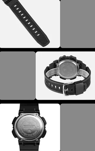 Мужские спортивные часы Skmei 1723 (Черный с белым циферблатом) - фото 10