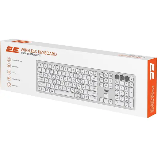Клавиатура 2E KS270 WL/BT UA Silver/White (2E-KS270WBWH_UA) [150969] - фото 9
