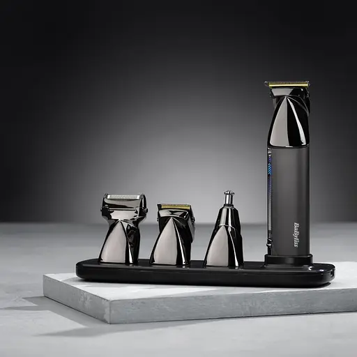 BaByliss Набір для стрижки Super-X Metal Black Edition, для голови, вусів, бороди,носа і тіла, акум., насадок-15, сумка для зберігання, підставка, сталь, чорний - фото 7