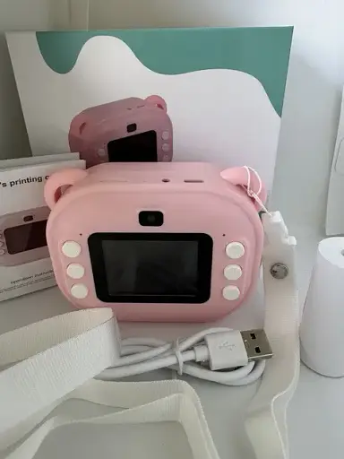 Детская цифровая фотокамера мгновенной печати с термопринтером ТОРА 12Мп ТFT экран / карта памяти Розовый - фото 5