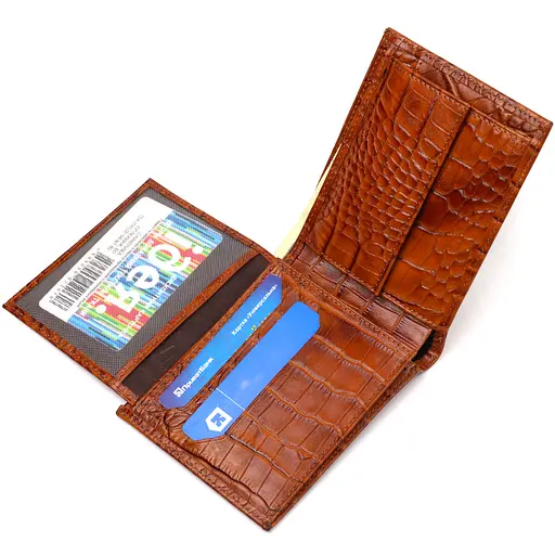 Мужской кожаный кошелек Canpellini 12х9.6х2 см acs0025582 - фото 4