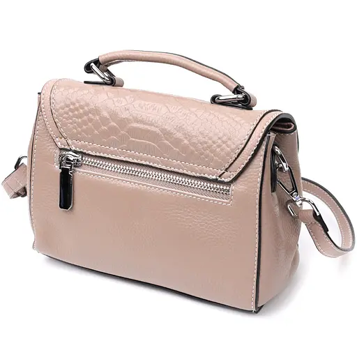 Женская кожаная сумка Vintage с металлической защелкой 19х15х9 см sum0029041 - фото 2