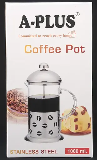Заварник френч пресс для чая кофе А - Плюс 1025 1000мл френч чайник заварник стеклянный с прессом - фото 2