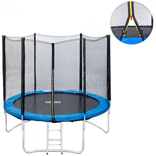 Батут TK-Sport B-20556 диаметр 183 см с защитной сеткой, батут на пружинах с лестницей - фото 2