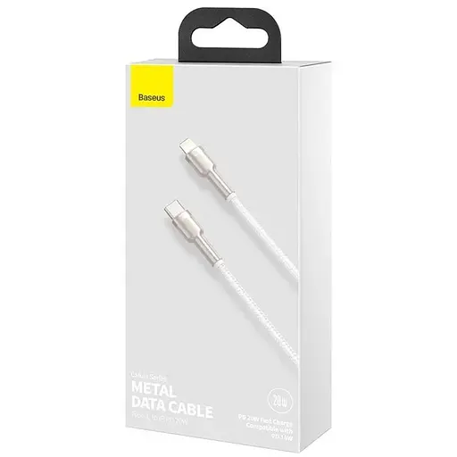 Дата кабель Baseus Cafule Series Metal Type-C to Lightning PD 20W (2m) (CATLJK-B) Білий - фото 3