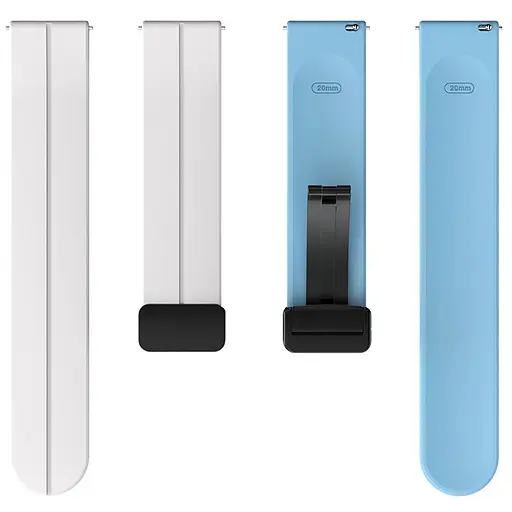 Силіконовий ремінець Classy для Smart Watch 20mm White / Blue - фото 4