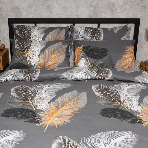 Комплект постільної білизни Moon&Star Бязь Gold Люкс Mystic Feathers King Size 220x240 наволочки 4х50х70 - фото 3
