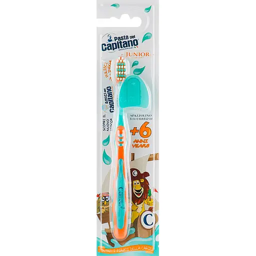 Зубная щетка Pasta Del Capitano Junior 6+ оранжевый с бирюзовым - фото 1