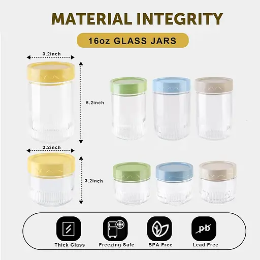 4 упаковки банок Mason по 8 унцій з кришками, скляна банка з гвинтовою кришкою, скляні банки з герметичними кришками для вівса - фото 2