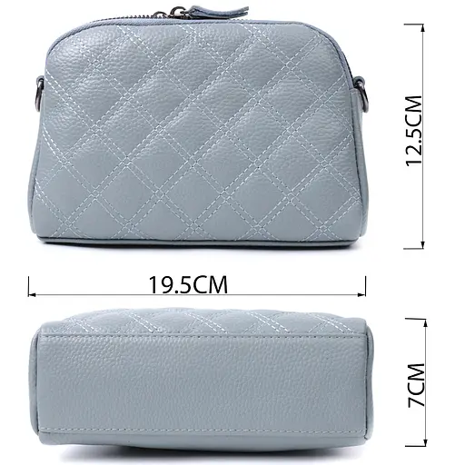 Женская сумка Vintage прошита ромбами на лицевой стороне из натуральной кожи 19.5х12.5х7 см sum0027020 - фото 3