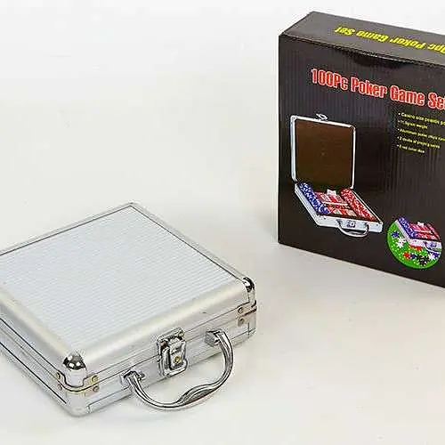 Настільна гра Johnshen Sports Покерний набір 100 фішок по 11,5 г без номіналу (алюмінієвий кейс) (59208) - фото 6