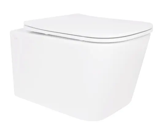 Унитаз подвесной Qtap Crow Rimless, с сиденьем Slim Duroplast/ Soft-close/ Quick Release QT05335171RW - фото 1