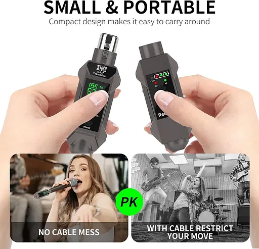 Бездротовий XLR передавач та приймач мікрофонний XTUGA C-977 UHF бездротовий гітарний - фото 4