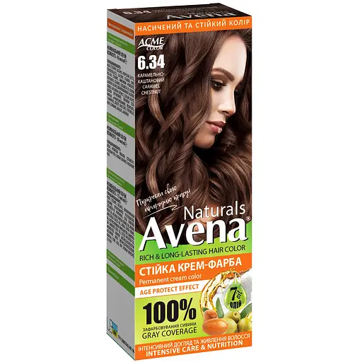 Устойчивая крем-краска для волос Acme Color Avena Naturals 6.34 карамельный - фото 1