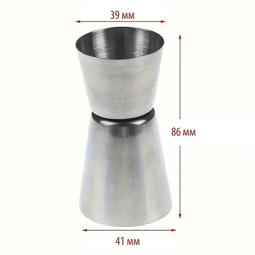 Джигер мерный стакан 50/25 мл для бармена из нержавеющей стали, мерник для бара, Kitchen Master 87559 - фото 9