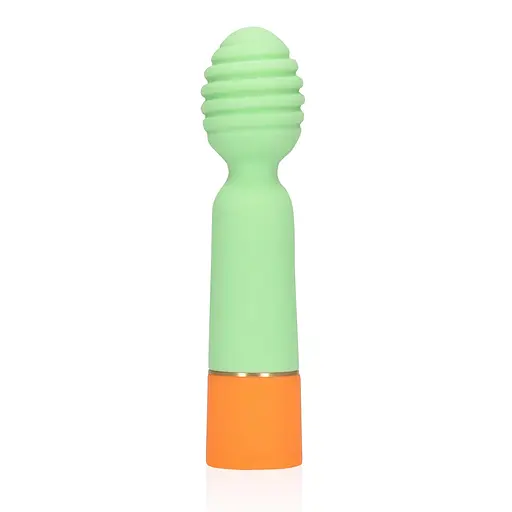 Вібратор Loveline Ribbed Mini 12 см зелений - фото 2