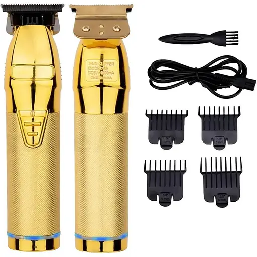 Триммер для бороды и стрижки волос LCD Portable Barber золотистый - фото 1