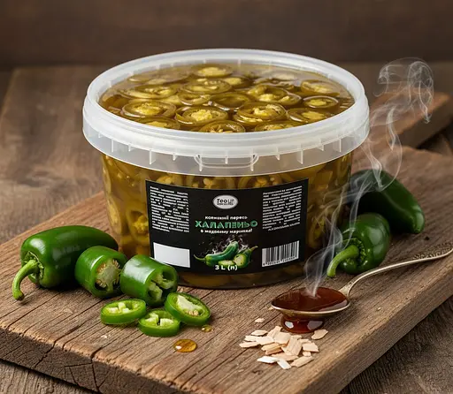 Перець Халапеньо копчений в медовому маринаді 3л. - фото 2