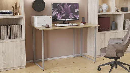 Компьютерный стол Ferrum-decor Ханна 75x140x60 серый ДСП Дуб Сонома Труфель 16мм (FRD-101413)