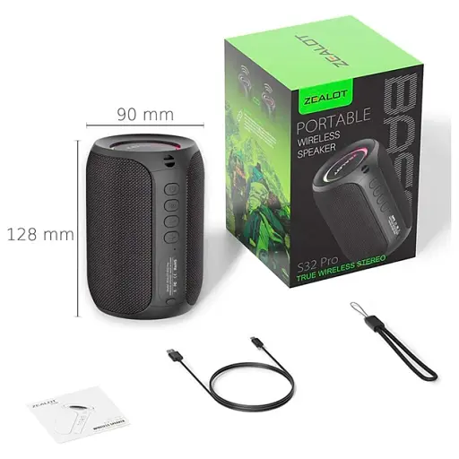 Колонка Bluetooth Zealot S32 Pro Портативна Бездротова Акустика RGB