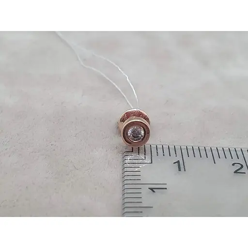 Золота моносережка-пуссета Астор з фіанітом. 213-2267/1 - фото 4