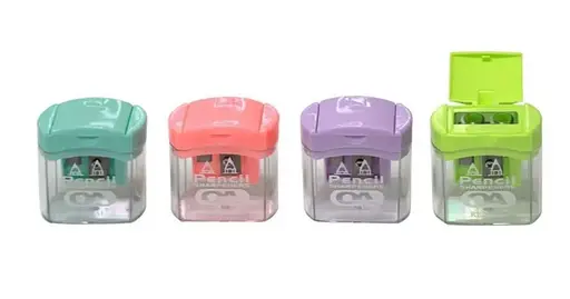 Стругалка Rencai, пластиковая, с контейнером, на 2 карандаша, 24 шт., 13572(RC-853)