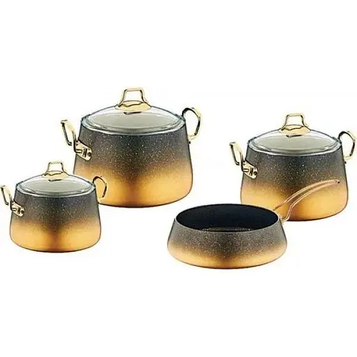 Набір каструль O.M.S. Collection 3041 з гранітно-мармуровим покриттям Мідний (Туреччина) - фото 1