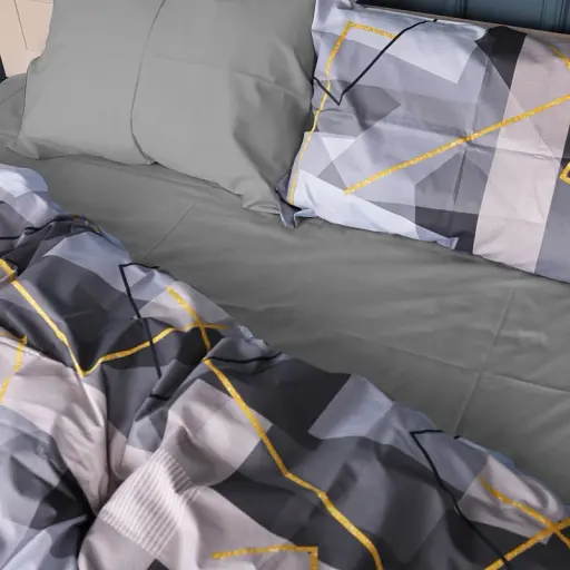 Простирадло MirSon Сатин 22-1403 Geometric Elegance 150х220 см (2200010567564) - фото 4