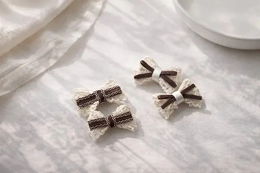 Набір шпильок бантиків для волосся з мереживом 24 шт. - фото 2