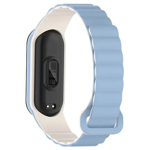 Ремешок Dual-color Magnetic для Xiaomi Mi Band 9/8/10 Lilac Blue / White - фото 2