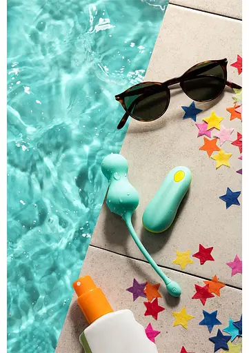 Вагінальні кульки з вібрацією Romp Cello, 18.2 см (бірюзовий) - фото 11