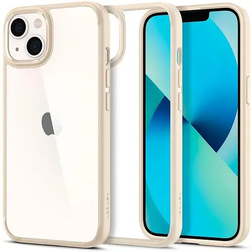 Оригинальный противоударный чехол Spigen Ultra Hybrid для iPhone 13 Mini Sand Baige (ACS03321) Прозрачный - фото 6