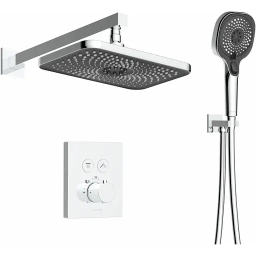 Душова система прихованого монтажу з термостатом Imprese Centrum EQ верхній душ 280x190 мм ABS хром V-10300EQ, Хром - фото 1