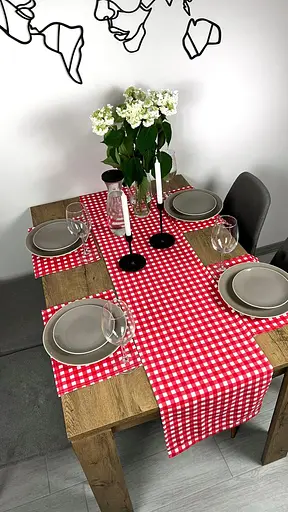 Доріжка водовідштовхувальна з принтом Клітинка 170х30 см Червоний - фото 4