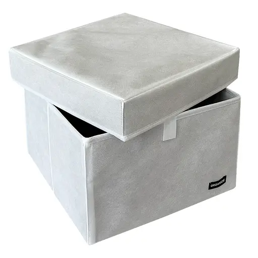 Короб для игрушек и настольных игр L с крышкой - 30*30*20 см (белый) - фото 3