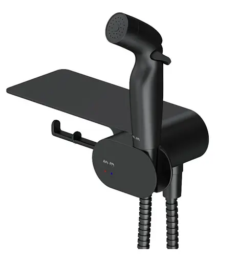 Гігієнічний душ прихованого монтажу Am.Pm Like з полицею black matt F0202622, Чорний матовий - фото 1