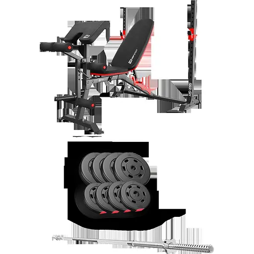 Набір Hop-Sport Premium 39кг з лавою HS-1095 та штангою