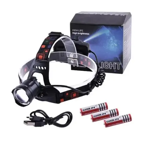 Налобний ліхтар Police BL-XQ-218-HP50 з діодом HP50 3×18650 та індикацією заряду - фото 4