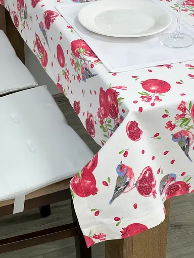 Водоотталкивающая Скатерть Гранатовый принт 220х140 см (+ 4 салфетки 30х40) - фото 9