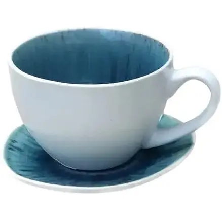 Чашка з блюдцем Olens Тотем 250 мл блакитна (JM0142T)