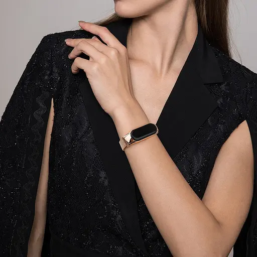 Ремешок для фитнес-браслета Boorui для Xiaomi Mi Band 3 и 4 миланская петля розовое золото - фото 5