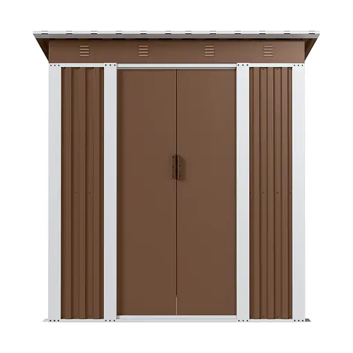 Хозблок-сарай металлический SS-02 с односкатной крышей 185х180х120 см Коричневый - фото 4