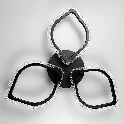 Потолочная LED люстра в черном корпусе на 3 листочка Line.F A 2522/3 - фото 1