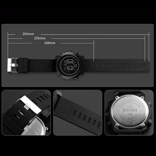 Наручний годинник Skmei 1434 Black Black ABS ring, 1434BKBK (18476) - фото 6